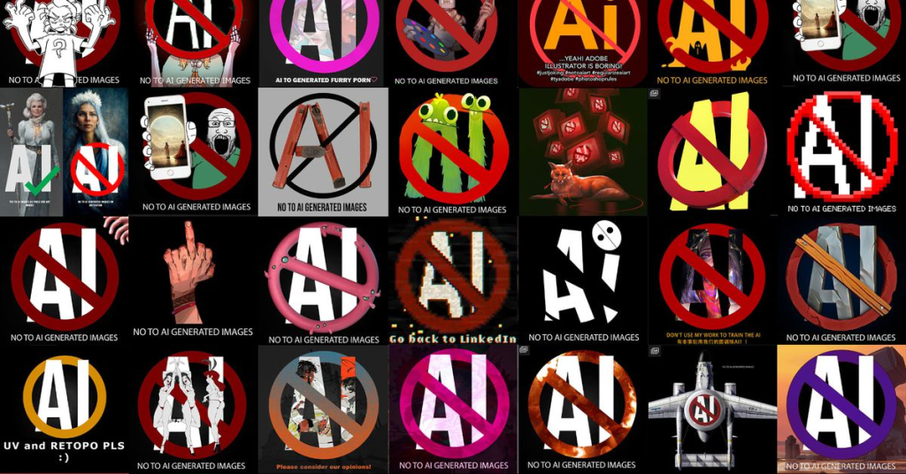 Artists protest AI-generated images on Artstation. Source: @joysilvart
